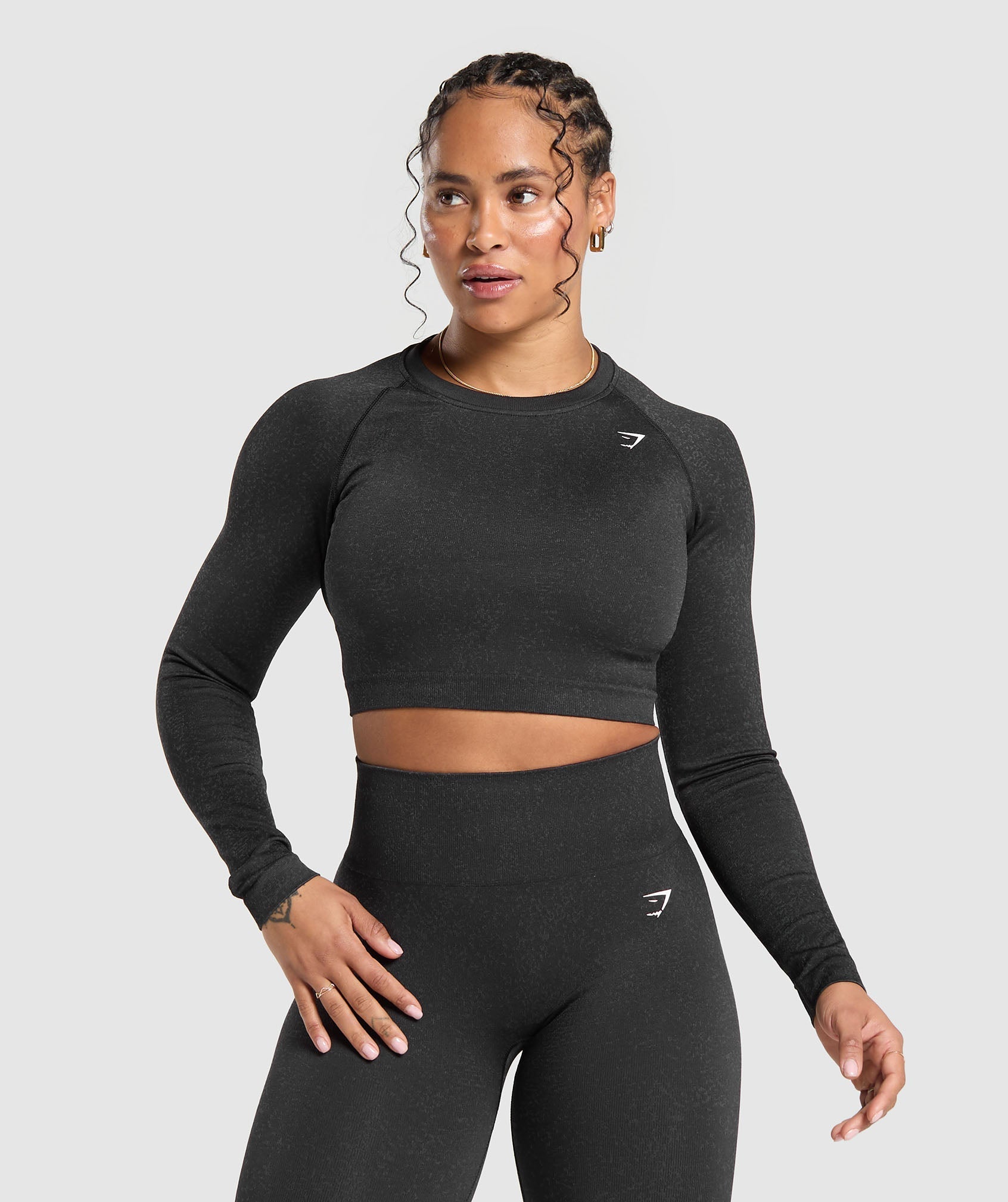 Adapt Fleck Seamless Long Sleeve Crop Top Compression Fit