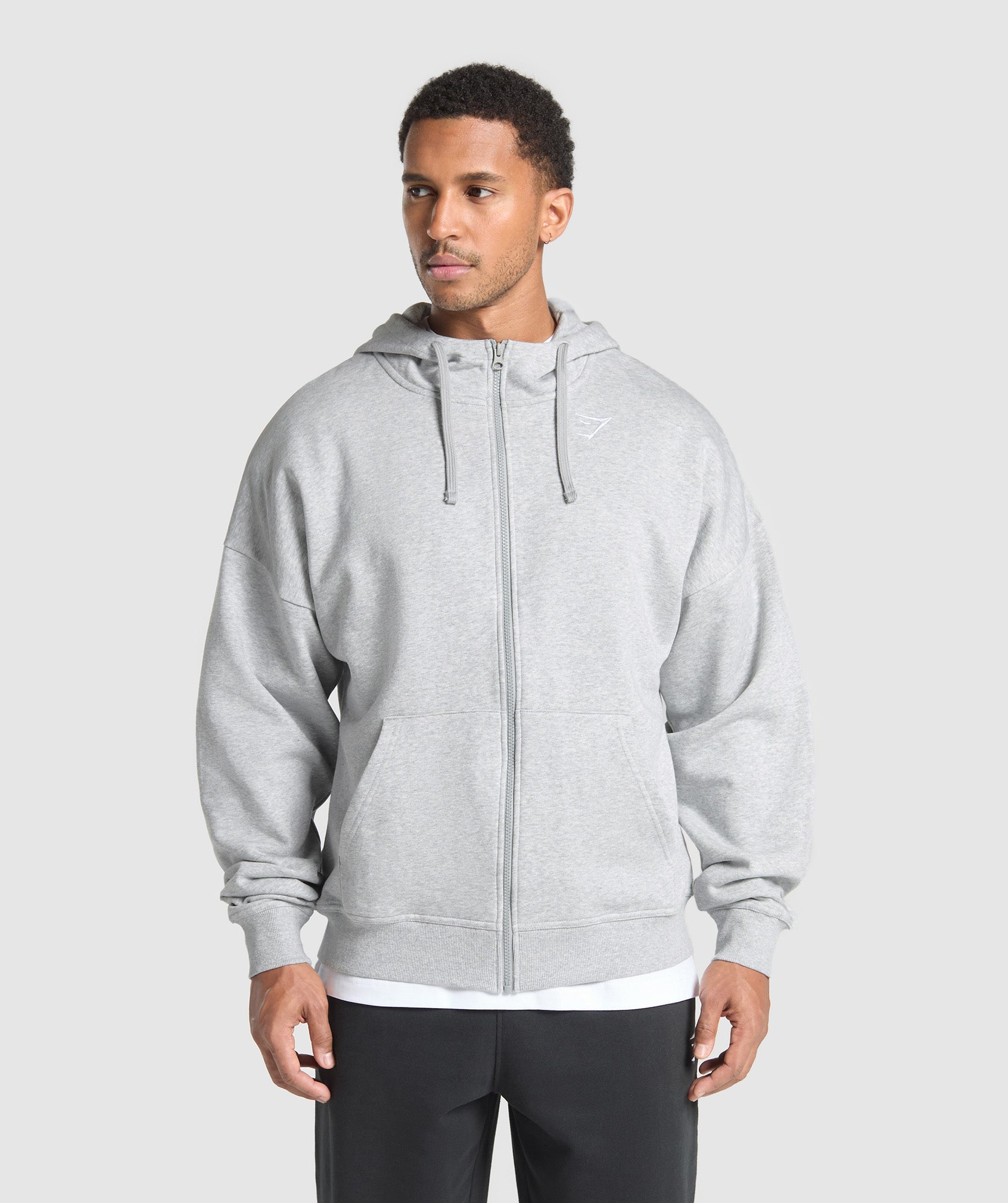 Crest Oversized Zip Up Hoodie Oversized Fit