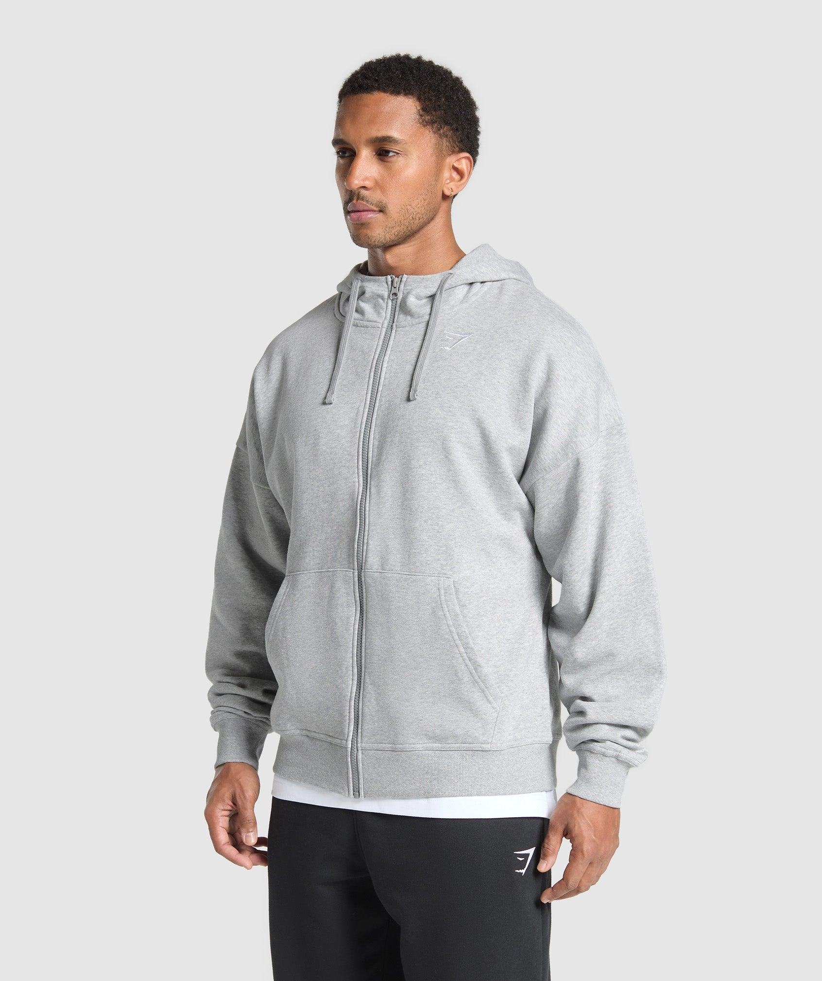 Crest Oversized Zip Up Hoodie Oversized Fit - Image 4