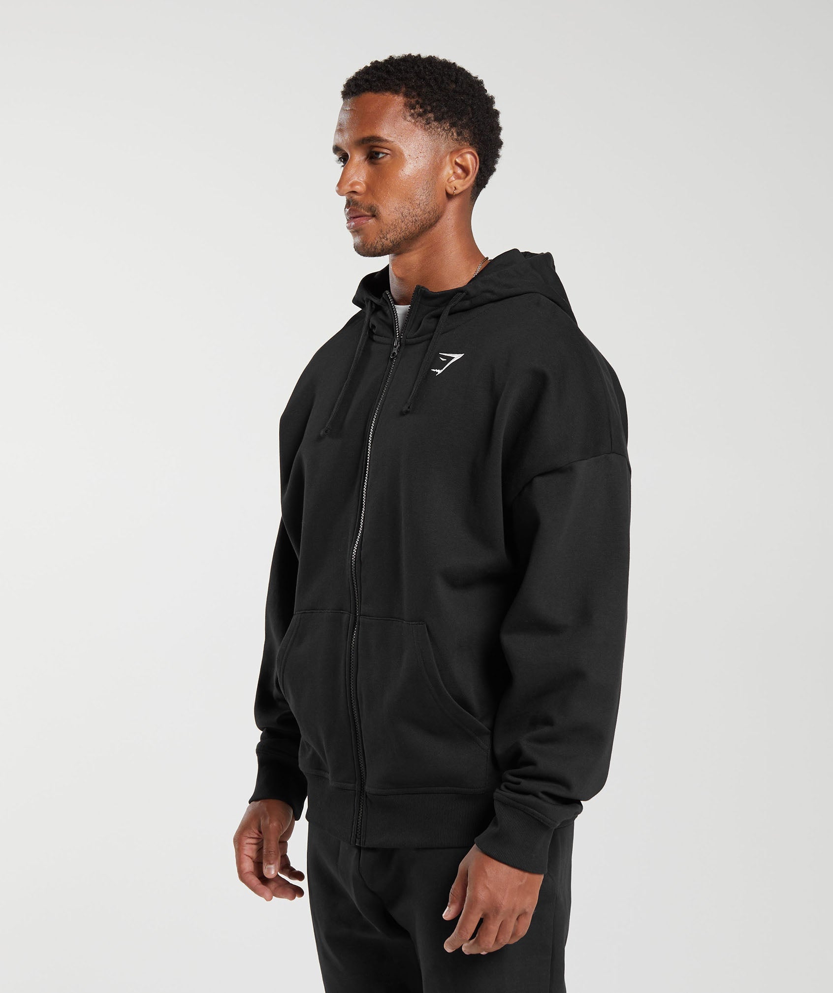 Crest Oversized Zip Up Hoodie - Image 3