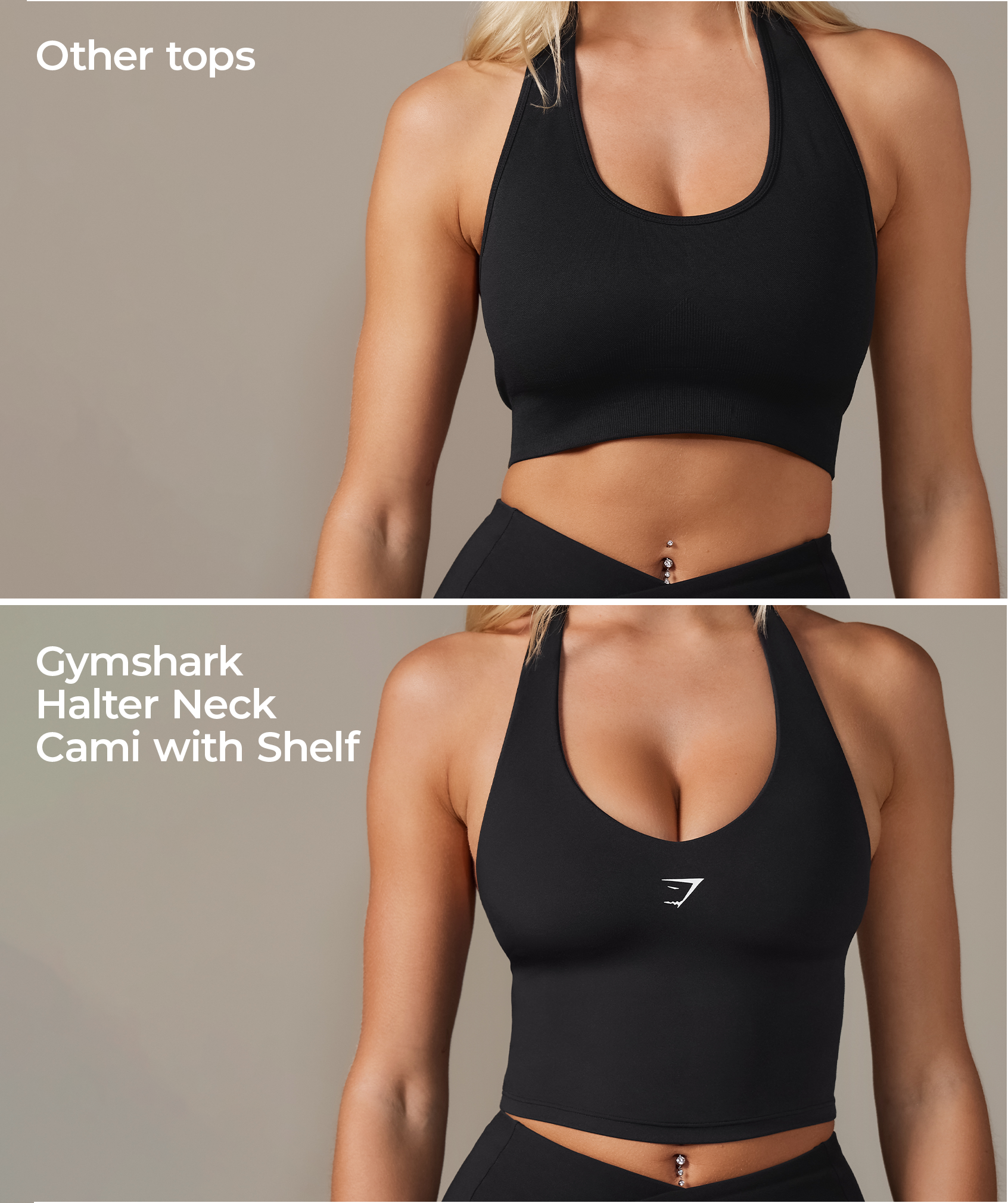 Alternative view of Halter Neck Cami With Shelf