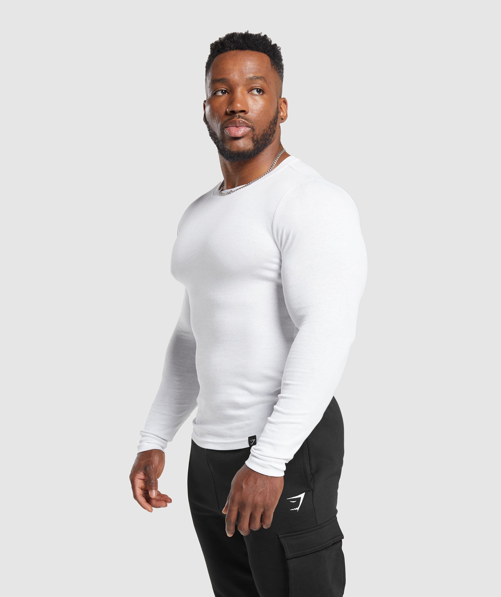 Ribbed Long Sleeve T-Shirt Muscle Fit - Image 3