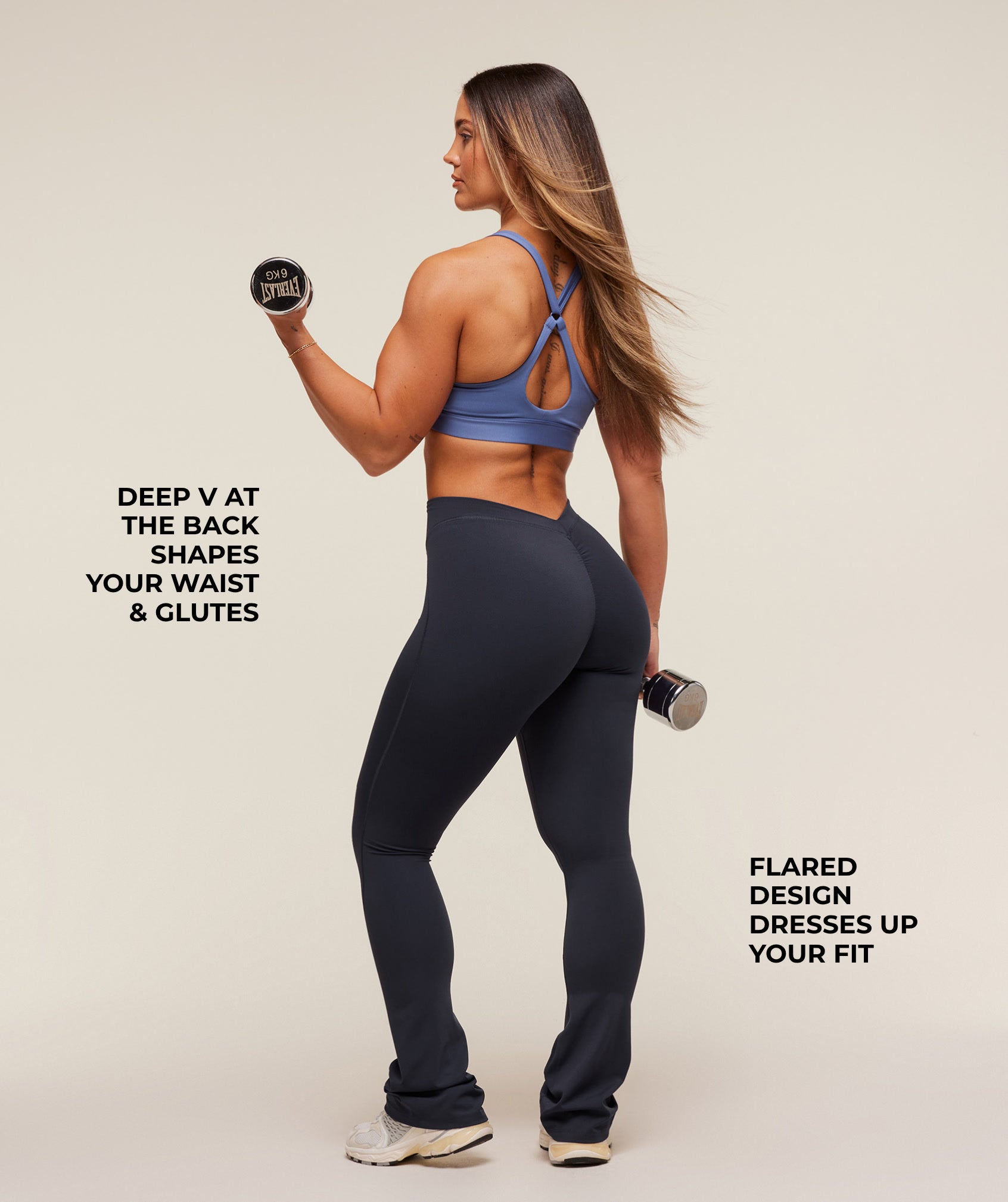 Alternative view of Lifting Dipped Waistband Flared Leggings Regular