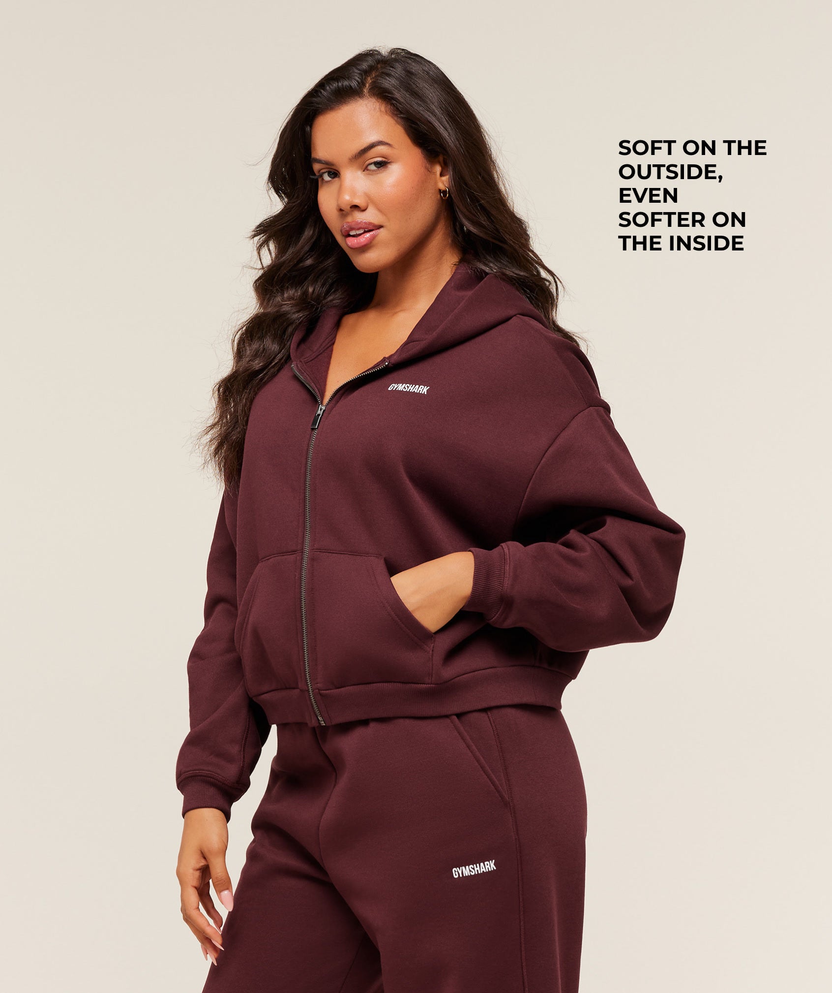 Alternative view of Cosy Luxe Zip Through Hoodie Oversized Fit