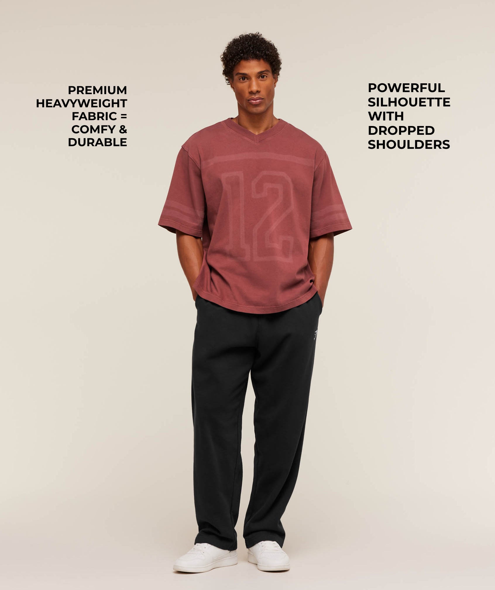 Alternative view of Collegiate Washed Jersey T-Shirt Oversized Fit