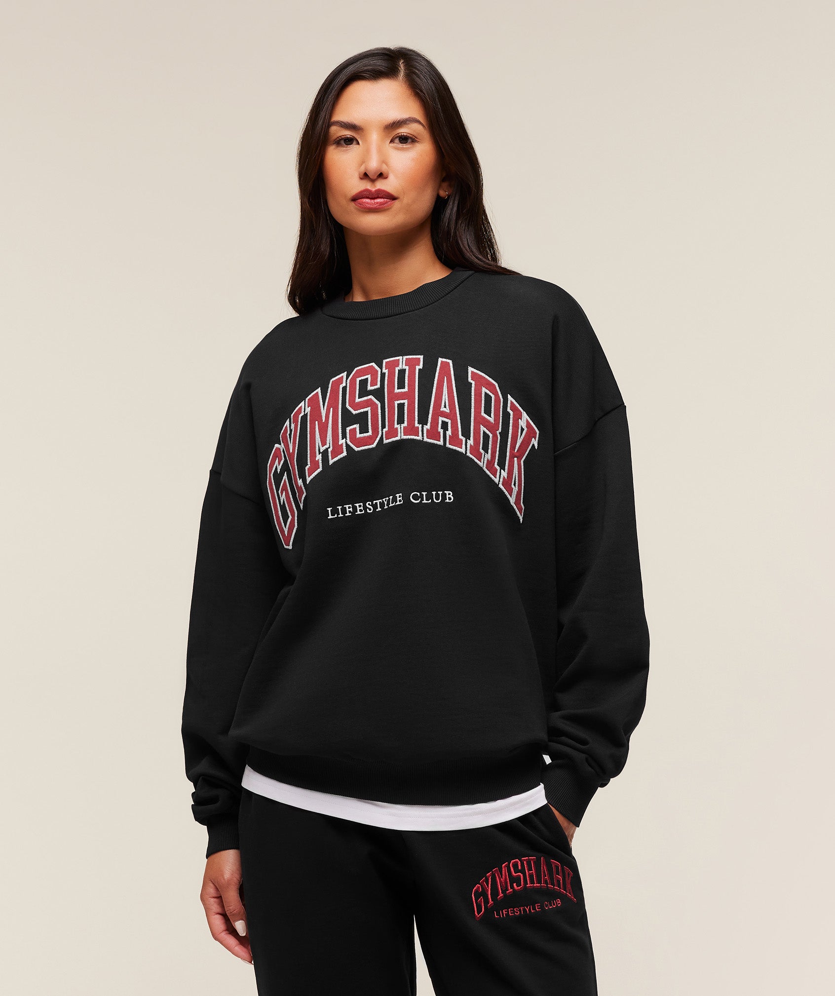 Collegiate Graphic Crew Neck Pullover Oversized Fit
