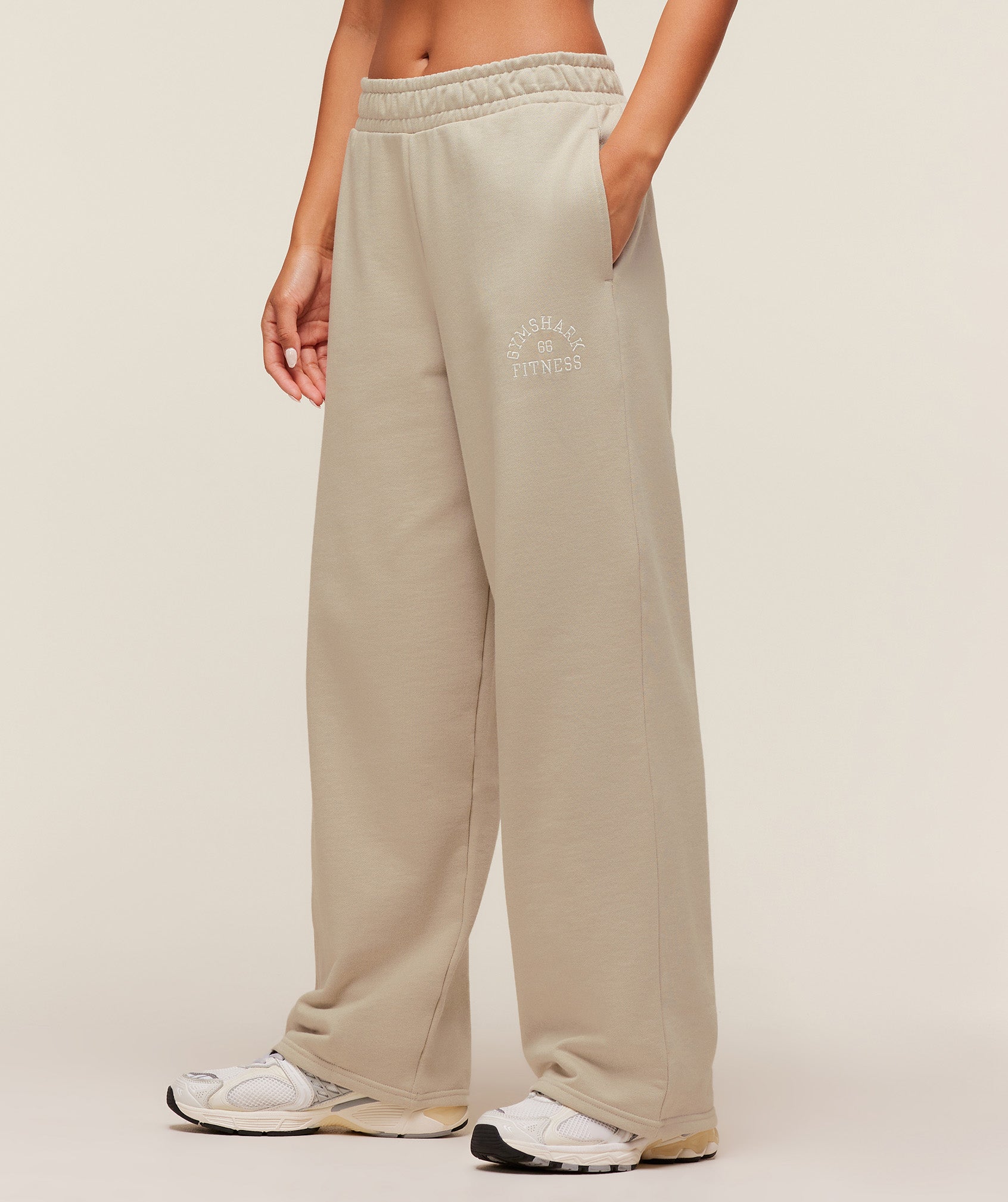 Fitness Embroidered Graphic Wide Leg Joggers