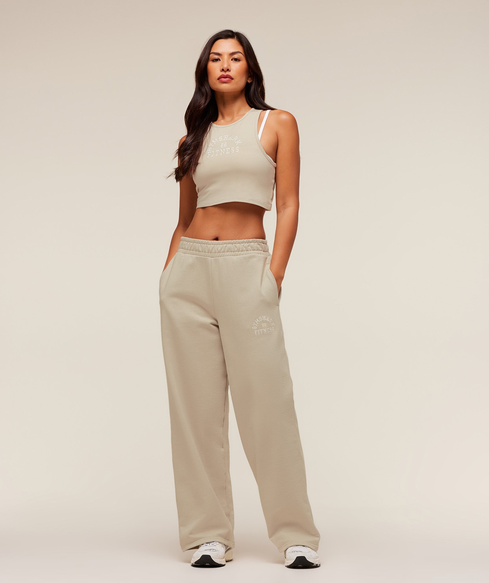 Fitness Embroidered Graphic Wide Leg Joggers - Image 3