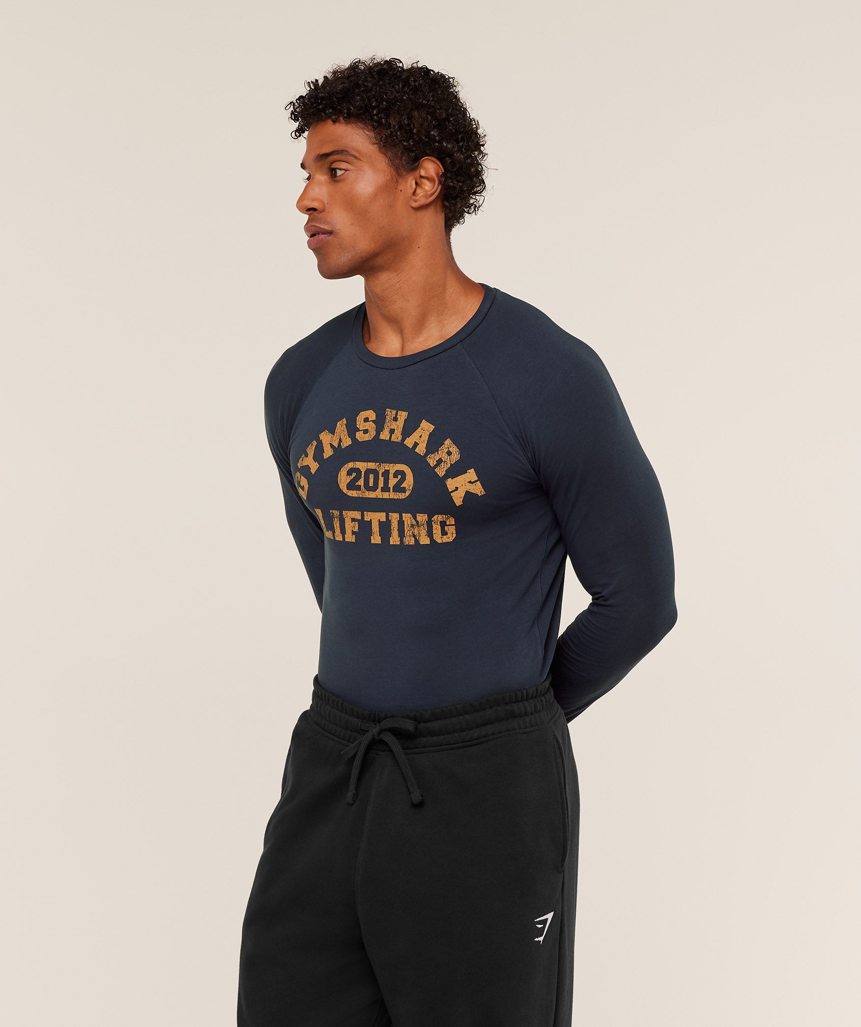 Gymshark Gymshark Lifting Long Sleeve T-Shirt - Heavy Blue Muscle Fit - Image 3