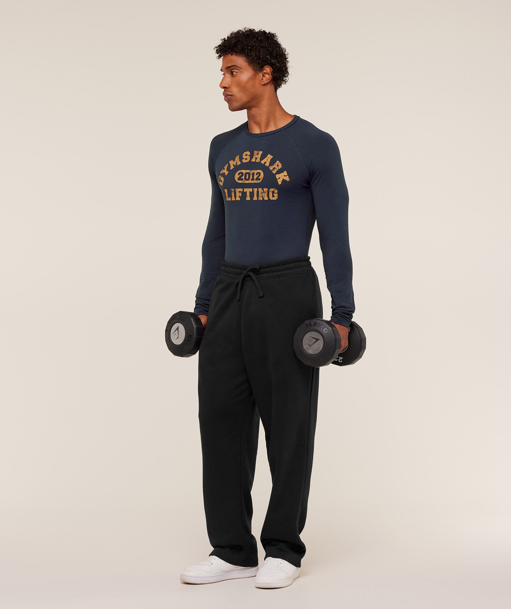 Gymshark Gymshark Lifting Long Sleeve T-Shirt - Heavy Blue Muscle Fit - Image 4