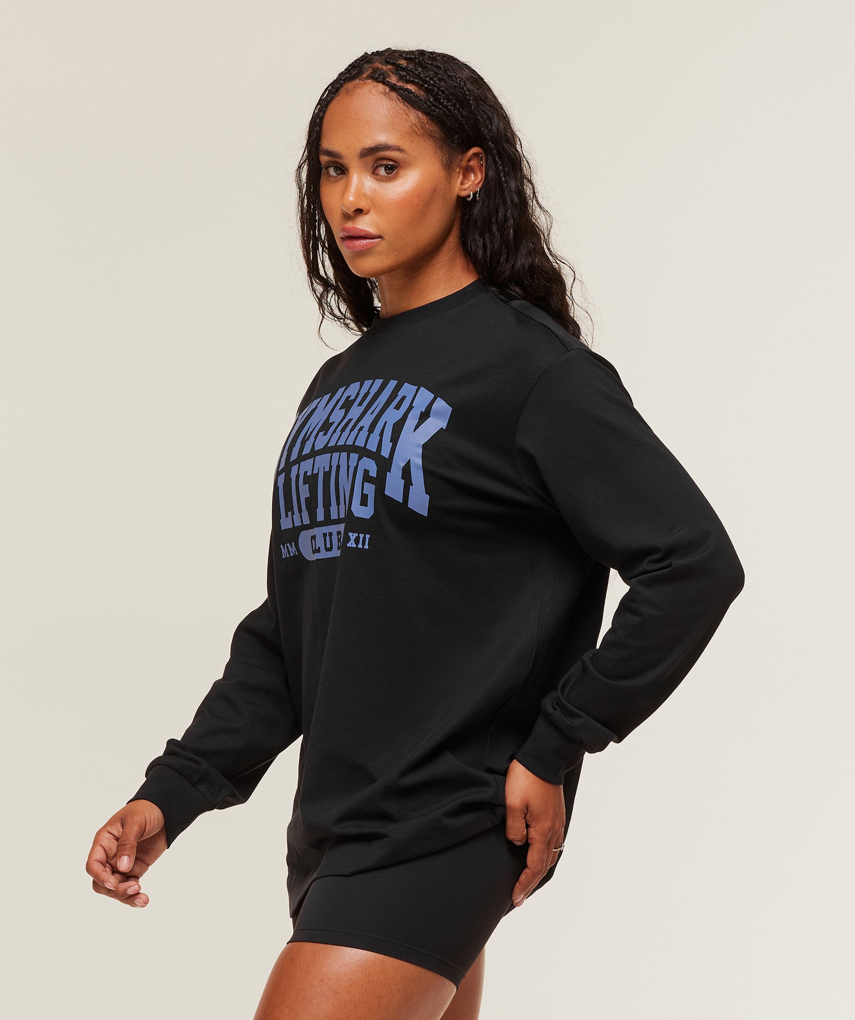 Lifting Club Graphic Oversized Long Sleeve T-Shirt Oversized Fit - Image 3