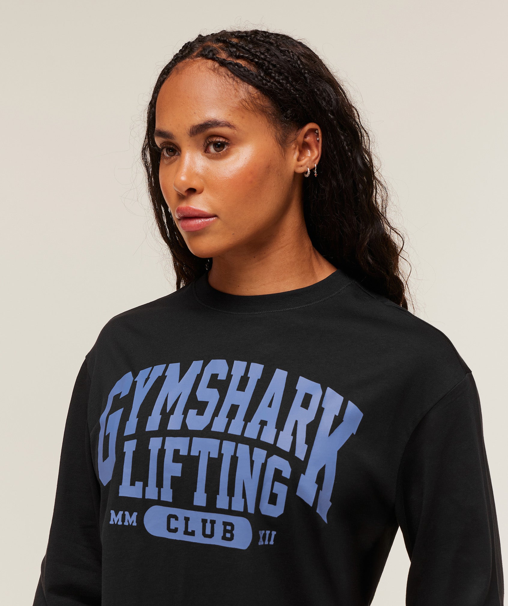 Lifting Club Graphic Oversized Long Sleeve T-Shirt Oversized Fit - Image 4