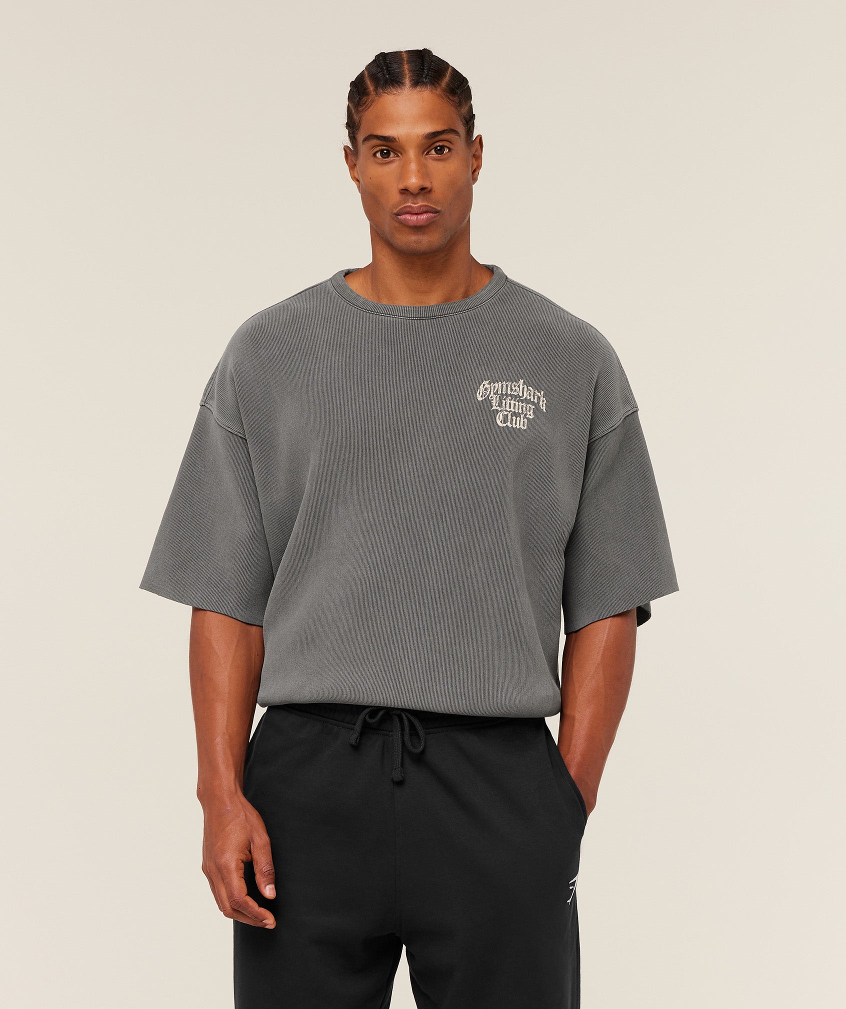 Alternative view of Heavyweight Textured Graphic T-Shirt Extreme Oversized Fit