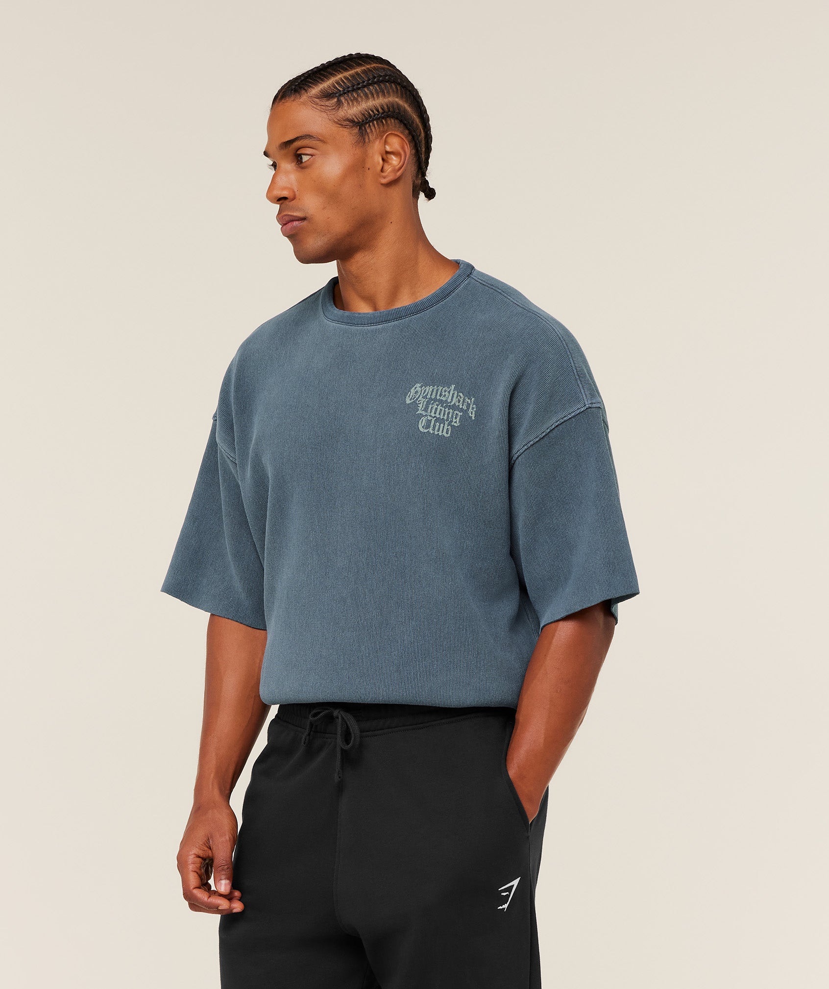 Heavyweight Textured Graphic T-Shirt Extreme Oversized Fit - Image 3