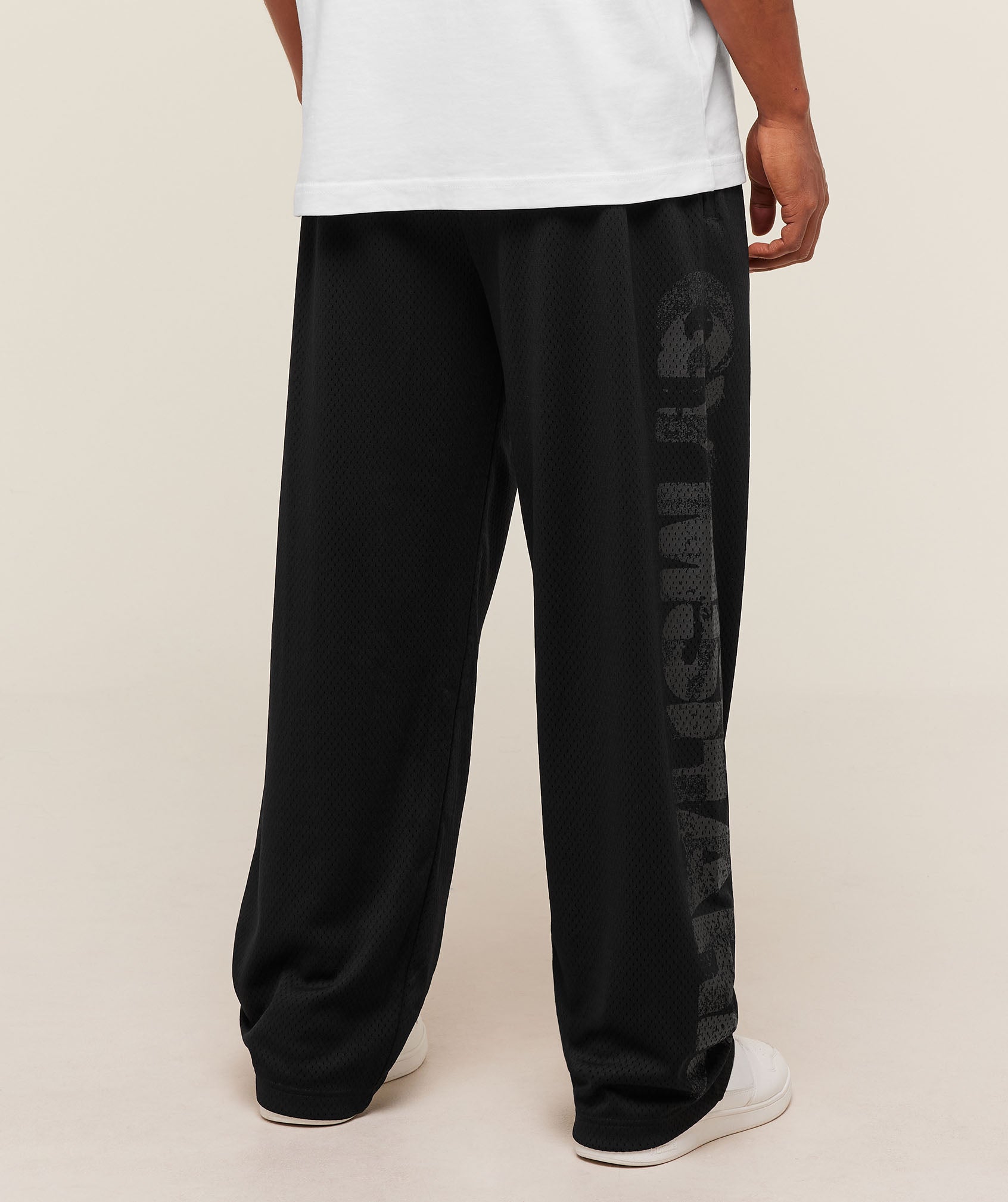 Alternative view of Graphic Wordmark Mesh Wide Leg Pants Oversized Fit